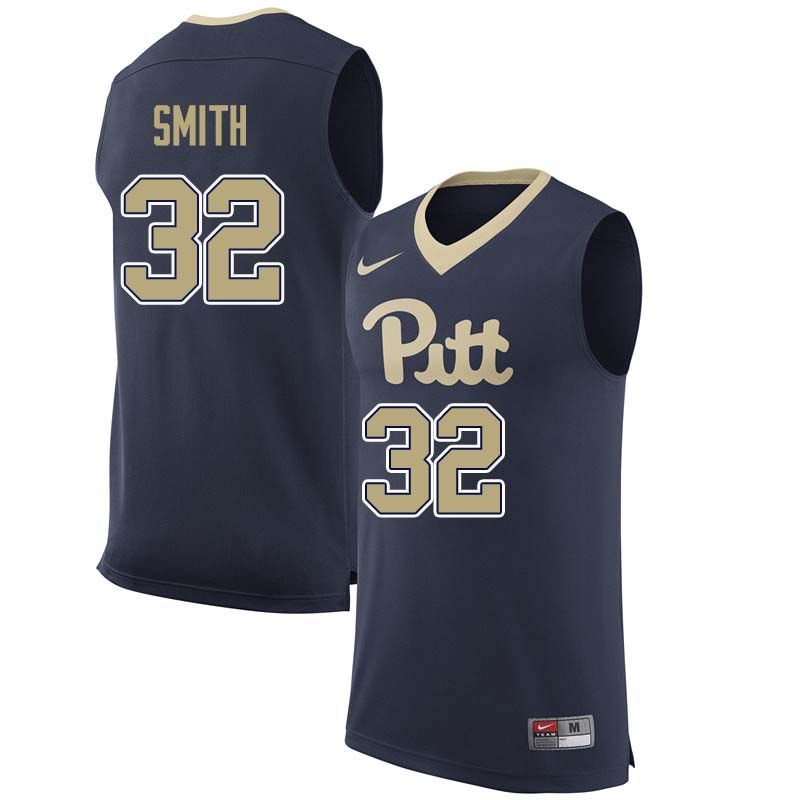 Men #32 Charles Smith Pittsburgh Panthers College Basketball Jerseys Sale-Navy